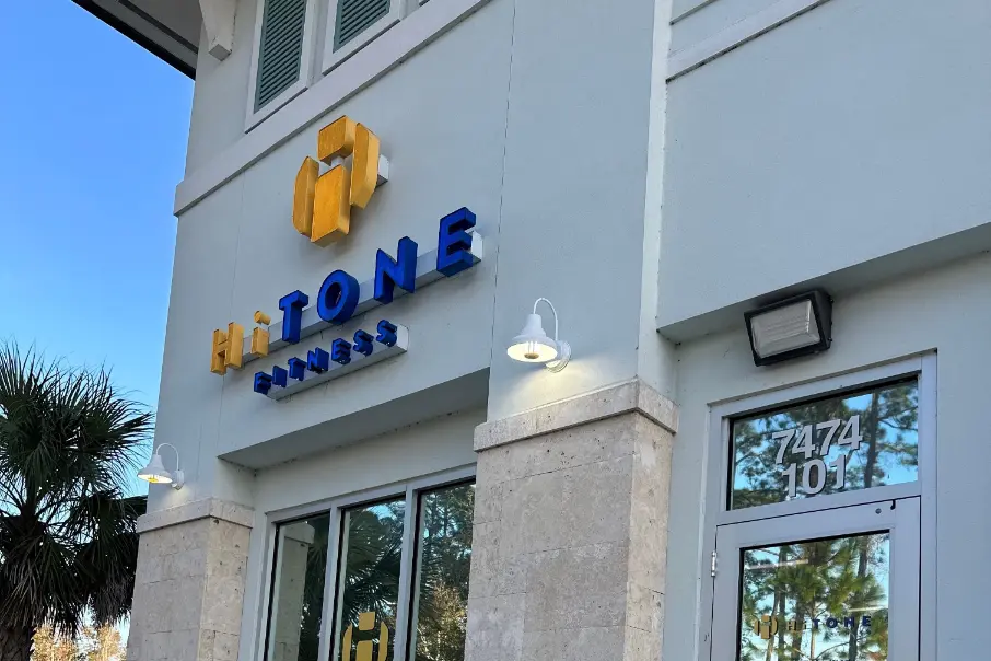 Front door of a Hitone Fitness Gym.