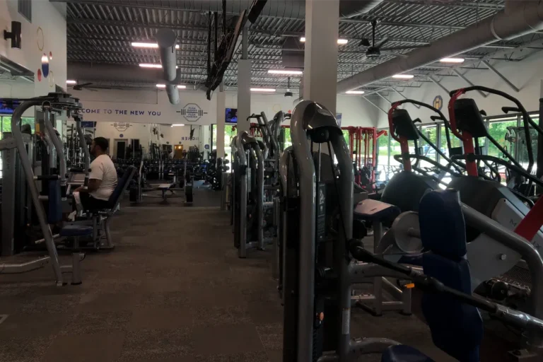 Multiple exercise equipment at a gym.