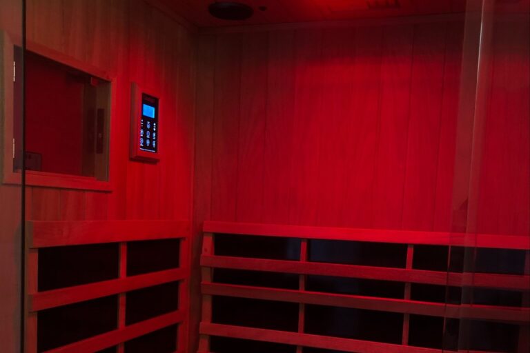 Inside of an infrared sauna.