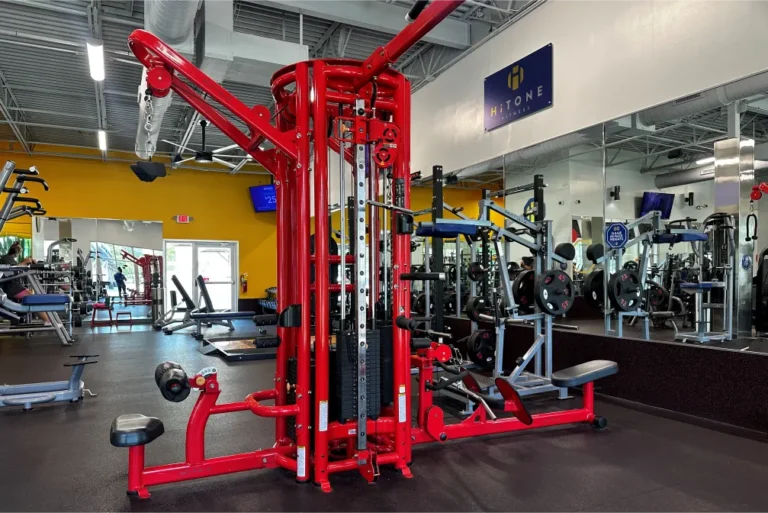 Functional trainer (cable crossover) machine at a fitness center.