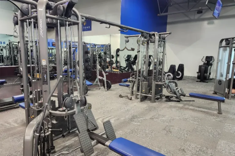 A functional trainer machine at a fitness center.