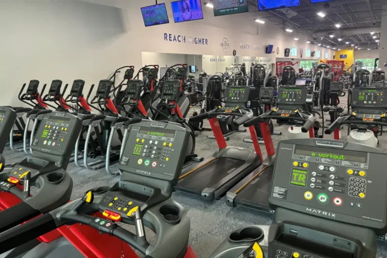 Matrix treadmills at a gym.